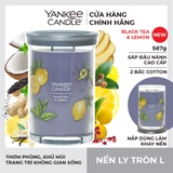 Nến thơm Yankee Candle, Nến ly tròn size L, Mùi Black Tea & Lemon