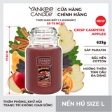 Nến thơm Yankee Candle, Nến hũ size L, Mùi Crisp Campfire Apples