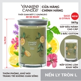 Nến thơm Yankee Candle, Nến ly tròn size L, Mùi Sage & Citrus