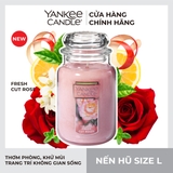 Nến thơm Yankee Candle, Nến hũ size L, Mùi Fresh Cut Rose