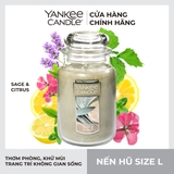 Nến thơm Yankee Candle, Nến hũ size L, Mùi Sage & Citrus