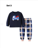 SET KID ÁO DÀI TAY + QUẦN KẺ MALWEE