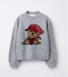 ÁO LEN DỆT KIM THÊU HÌNH GẤU 0334/702 SIZE 13-14