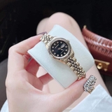 ĐỒNG HỒ ARMITRON TIỂU ROLEX MẶT TRÒN ĐEN 75/2475BKGP