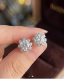 KHUYÊN TAI KIM CƯƠNG NHÂN TẠO MOISSANITE BÔNG TUYẾT