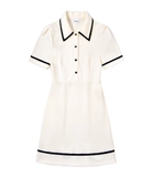 VÁY POLO CỔ TRẮNG VIỀN ĐEN DESSUU NQ23006-3