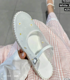 GIÀY MULES WHITE CNK TRƯNG BÀY ĐẾ CÓI BỆT THÊU HOA CÚC 70381110
