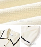 VÁY POLO CỔ TRẮNG VIỀN ĐEN DESSUU NQ23006-3