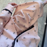 BỘ PYJAMA DÀI TAY HỒNG NƠ ĐEN VIỀN REN 9689