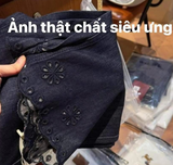 QUẦN JEANS ỐNG RỘNG GẤU THÊU HOA 3D WGWE W9831