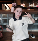ÁO TEE POLO NY NEWERA TRẮNG SỌC ĐEN 16554421
