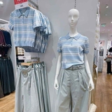 ÁO POLO LEN DỆT KIM MÀU XANH DƯƠNG KẺ GU 251-357414