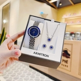 SET ĐỒNG HỒ SILVER MẶT XANH 3 MÓN 75/5796BLSVST