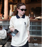 ÁO TEE POLO NY NEWERA TRẮNG SỌC ĐEN 16554421