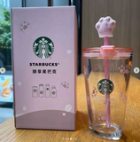 COMBO 3 CHAI LATTE SỮA DỪA STARBUCKS KÈM CỐC THỦY TINH CHÂN MÈO