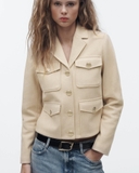 ÁO DẠ KEM CÚC VÀNG ZARA 3046/070