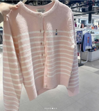 CARDIGAN GẤU WHOAU KẺ NGANG WHCKF1121F