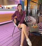 ÁO KHOÁC DẠ TWEED HỒNG TÍM ZR 4432/002