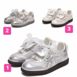 GIÀY CHAMPION SLIVER THẮT NƠ REN TRẮNG UF44FWT