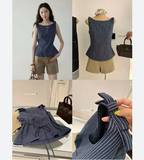 ÁO THÔ XANH KẺ VAI NƠ - W9272