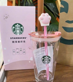 COMBO STARBUCKS 1 CHAI NƯỚC 250ML + 1 BÌNH THỦY TINH CHÂN MÈO 450ML