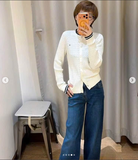 ÁO CARDIGAN TOMMY LEN HỌA TIẾT GÂN NỔI VIỀN ĐEN XW09142
