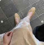 GIÀY BÚP BÊ MŨI TRÒN ĐÍNH NƠ VÀNG MNG - 87074419 ( CÓ BOX )