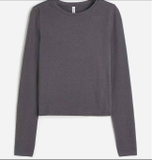 ÁO THUN DÀI TAY HM MÀU XÁM 0994083