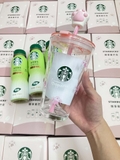 COMBO NƯỚC + LY THỦY TINH CHÂN MÈO STARBUCKS