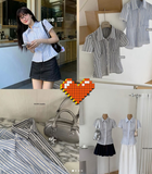 ÁO SƠ MI NGẮN TAY KẺ SỌC WGWE W9039