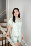 PIJAMA LỤA XANH PASTEL ( HÀNG THIẾT KẾ )
