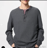 ÁO THUN VẢI WAFFLE CỔ HENLEY UNIQLO 341-486104