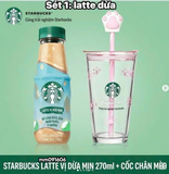 COMBO STARBUCKS 1 CHAI NƯỚC 250ML + 1 BÌNH THỦY TINH CHÂN MÈO 450ML