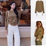 ÁO THUN DÀI TAY VẢI THÔ NHÚN EO BUỘC DÂY ZARA 4786/013 SIZE S