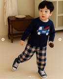 SET KID ÁO DÀI TAY + QUẦN KẺ MALWEE
