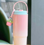 BÌNH INOX GIỮ NHIỆT STARBUCKS  HỒNG KÈM CHARM XƯƠNG RỒNG 820ML 11163956