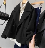 ÁO KHOÁC DẠ DÁNG NGẮN CỔ VEST XIAOY09YD 2062