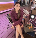 ÁO KHOÁC DẠ TWEED HỒNG TÍM ZR 4432/002