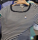 ÁO CỘC TAY KẺ WHOAU SIZE S WHRSD2525F
