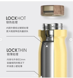 BÌNH NƯỚC LOCK&LOCK 316 NẮP GỖ MẪU MỚI MÀU HỒNG  - 420ML