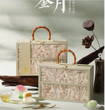 SET HỘP QUÀ 12 BÁNH TRUNG THU HOA VĂN 2 TẦNG CAO CẤP