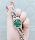 ĐỒNG HỒ ARMITRON BẠC MẶT XANH 75/2475GMTT