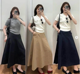 CHÂN VÁY VẢI COTTON UNI DÁNG PHỒNG - 488392