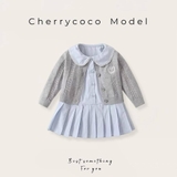 SET VÁY XANH KÈM CARDIGAN GHI CHERRYCOCO CY12