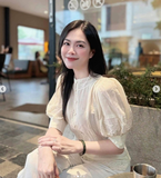 ÁO SƠ MI TAY BỒNG CỔ TRÒN PHỐI REN KASLEAD 360552