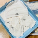 COMBO MŨ + BAO CHÂN + BAO TAY TRẮNG CHO BÉ BUBABY ASR192200