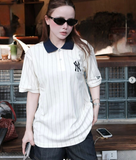 ÁO TEE POLO NY NEWERA TRẮNG SỌC ĐEN 16554421