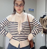 CARDIGAN GẤU WHOAU KẺ NGANG WHCKF1121F