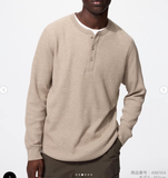 ÁO THUN VẢI WAFFLE CỔ HENLEY UNIQLO 341-486104