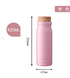 BÌNH NƯỚC LOCK&LOCK 316 NẮP GỖ MẪU MỚI MÀU HỒNG  - 420ML